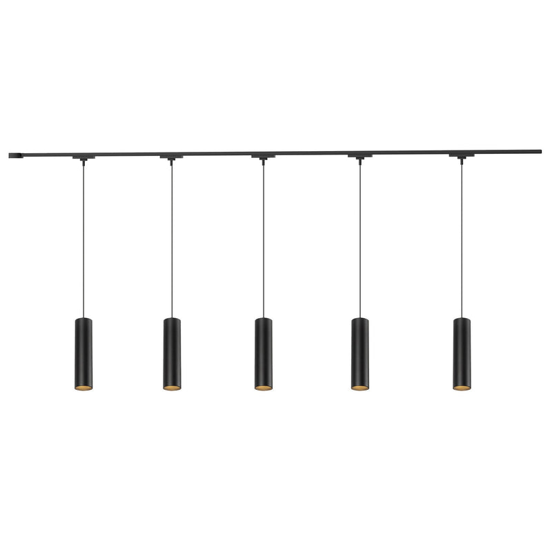 Remuda 81" 5-Head Trilo Track LED Ceiling Kit in Black - 3000K