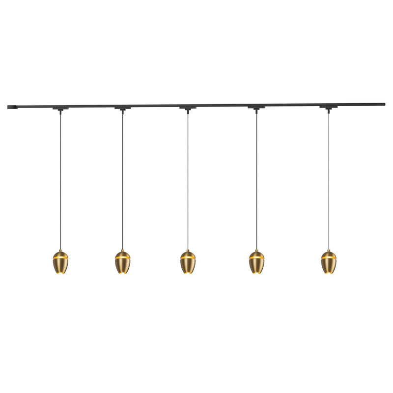 Eloa 81" 5-Head Trilo Track LED Ceiling Kit in Brushed Gold - 3000K