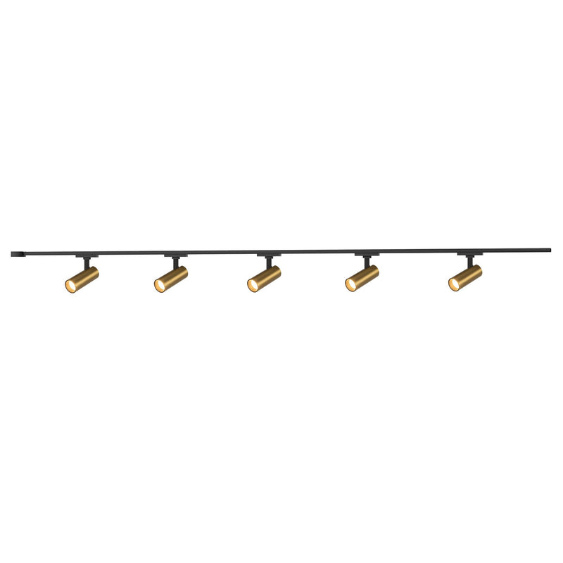 Paolo 81" 5-Head Trilo Track LED Ceiling Kit in Brushed Gold - 3000K