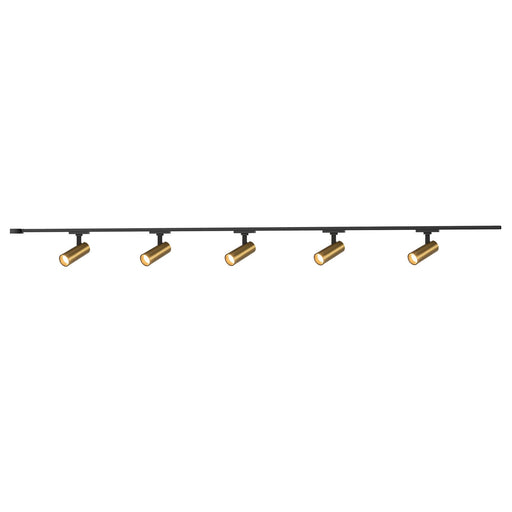 Paolo 81" 5-Head Trilo Track LED Ceiling Kit in Brushed Gold - 3000K