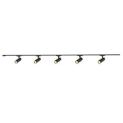 Paolo 81" 5-Head Trilo Track LED Ceiling Kit in Black - 3000K