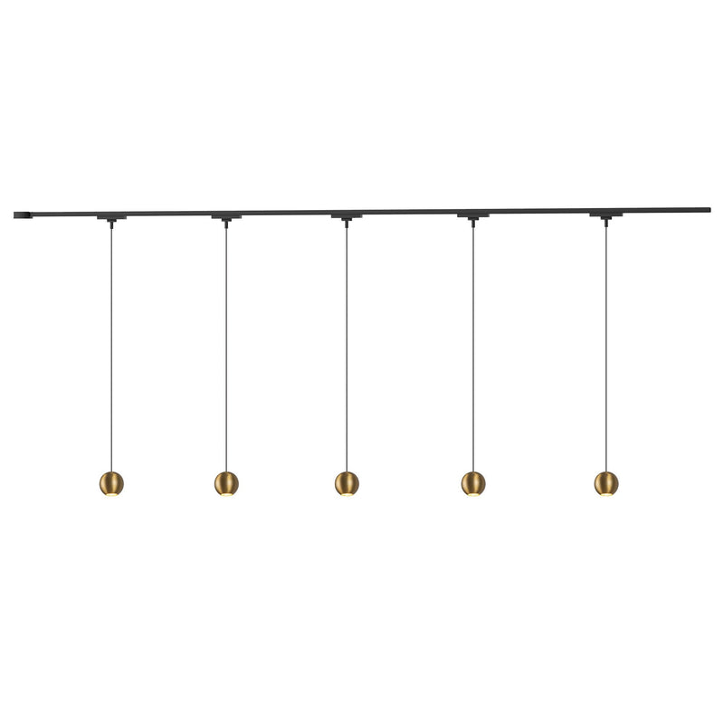 Faria 81" 5-Head Trilo Track LED Ceiling Kit in Black - 4000K