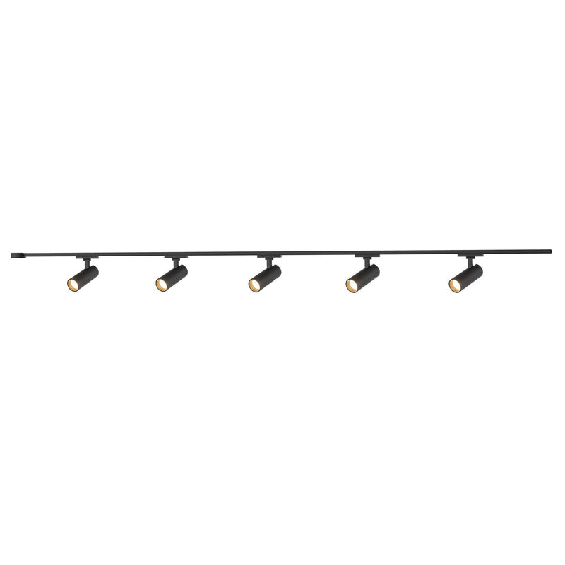Paolo 81" 5-Head Trilo Track LED Ceiling Kit in Black - 4000K