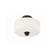 Travis 2 Light 12.5" Semi Flush Mount in Black Forged