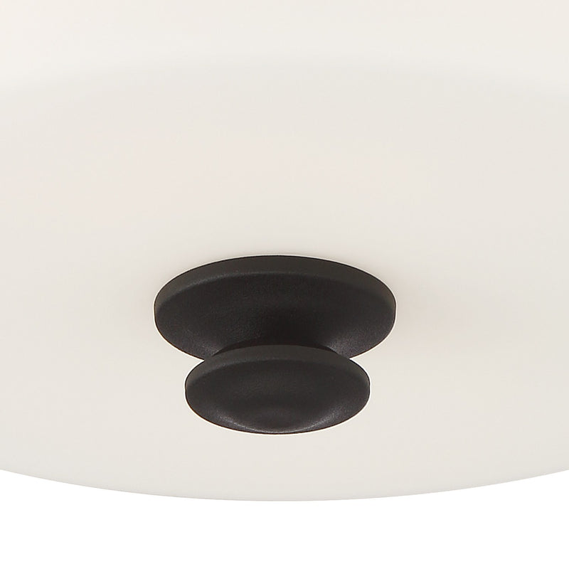 Travis 2 Light 12.5" Semi Flush Mount in Black Forged