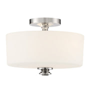 Travis 2 Light 12.5" Semi Flush Mount in Polished Nickel