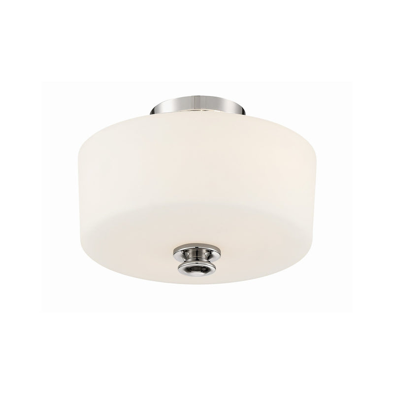 Travis 2 Light 12.5" Semi Flush Mount in Polished Nickel