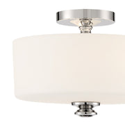Travis 2 Light 12.5" Semi Flush Mount in Polished Nickel