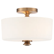 Travis 2 Light 12.5" Semi Flush Mount in Vibrant Gold