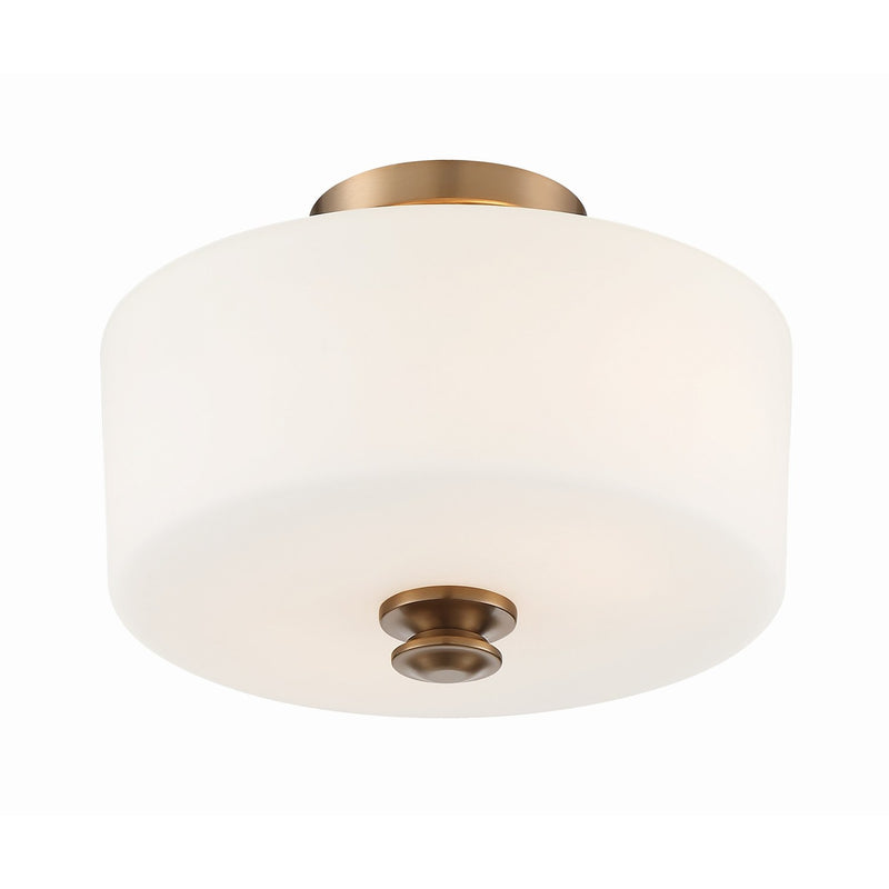 Travis 2 Light 12.5" Semi Flush Mount in Vibrant Gold