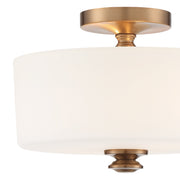 Travis 2 Light 12.5" Semi Flush Mount in Vibrant Gold