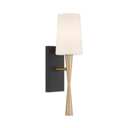 Trenton 1 Light 5" Sconce in Aged Brass + Black Forged