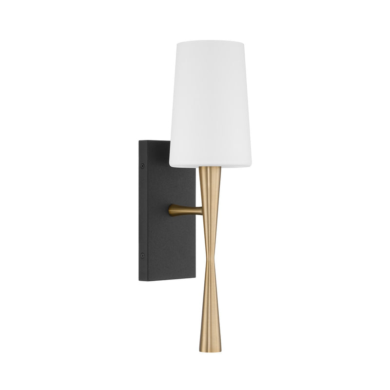 Trenton 1 Light 5" Sconce in Aged Brass + Black Forged