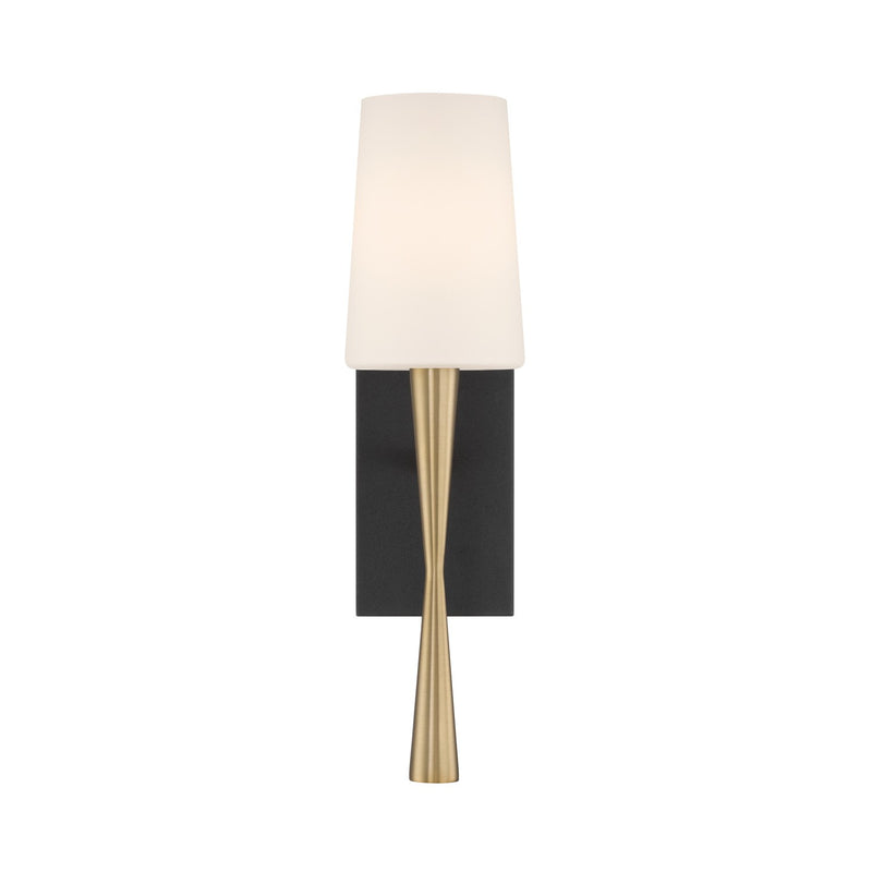 Trenton 1 Light 5" Sconce in Aged Brass + Black Forged