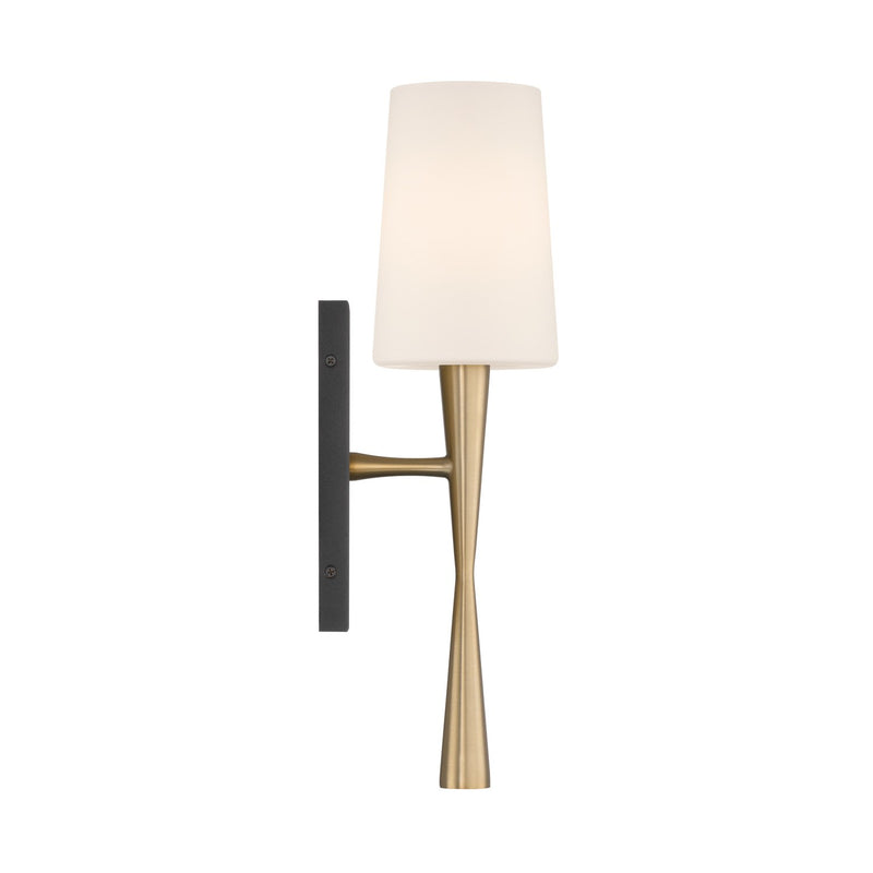 Trenton 1 Light 5" Sconce in Aged Brass + Black Forged