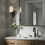 Trenton 1 Light 5" Sconce in Black Forged in a room setting