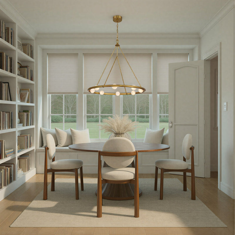 Terrell 8 Light 29.5" LED Chandelier in Luxe Gold in a room setting
