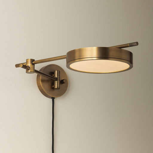 Thatcher Swing Arm Wall Lamp in Patina Brass