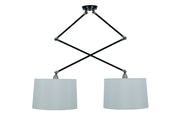 Uptown Double Adjustable Pendant in Black/Satin Nickel