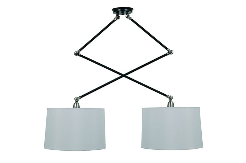 Uptown Double Adjustable Pendant in Black/Satin Nickel