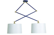 Uptown Double Adjustable Pendant in Navy Blue/Satin Brass