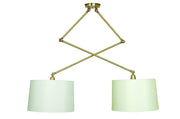 Uptown Double Adjustable Pendant in Satin Brass/Polished Brass