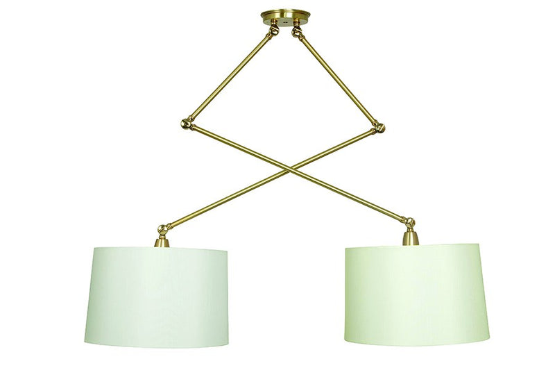 Uptown Double Adjustable Pendant in Satin Brass/Polished Brass