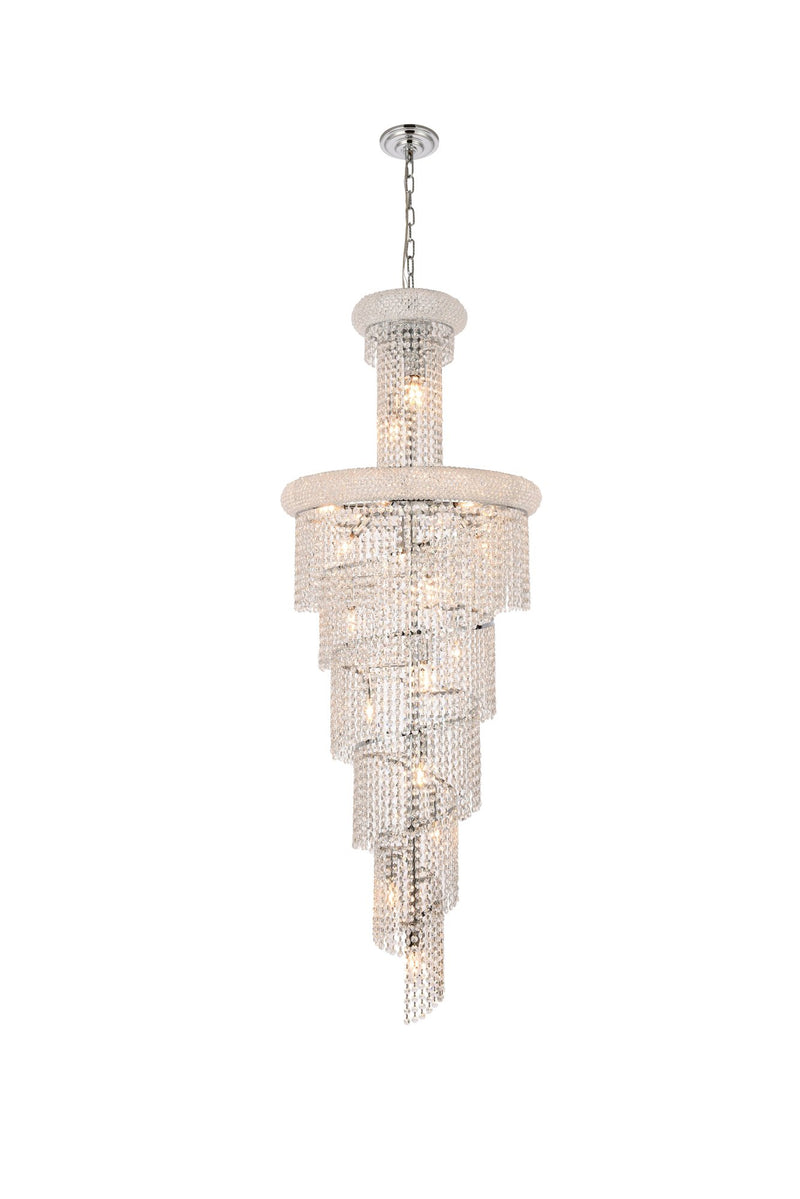 Spiral 21" 22-Light Chandelier in Chrome