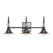 Tromba 3-Light 21.5" Vanity Light in Black Chrome