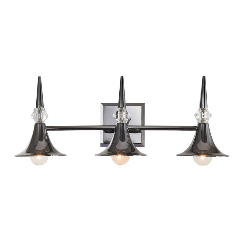 Tromba 3-Light 21.5" Vanity Light in Black Chrome