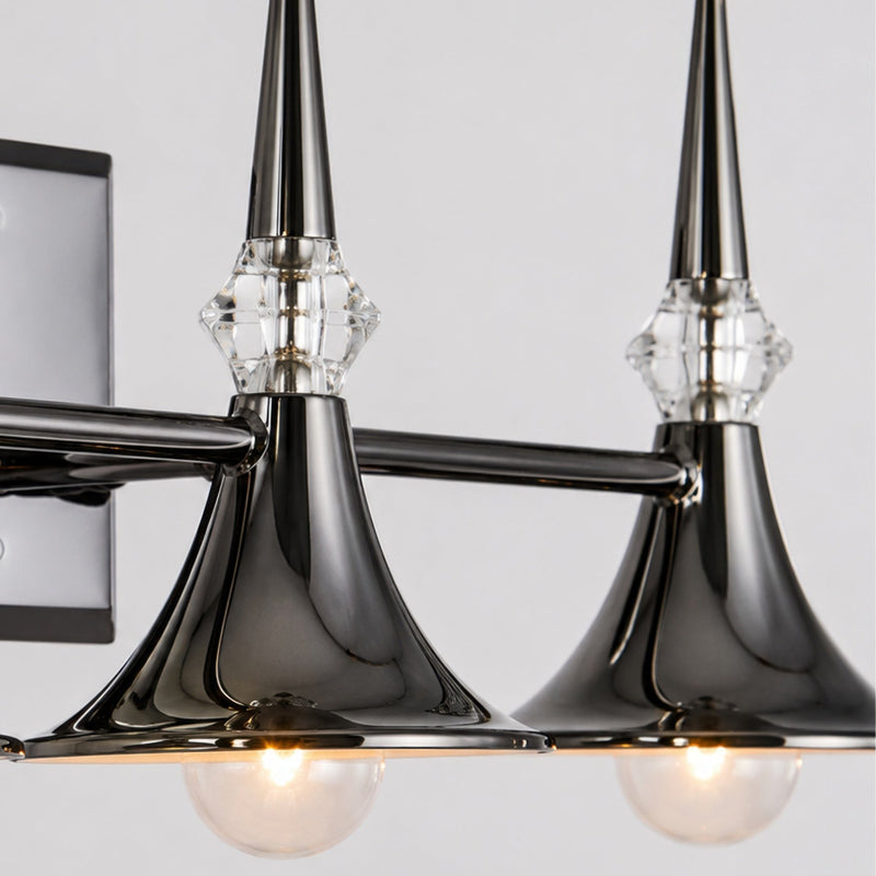 Tromba 3-Light 21.5" Vanity Light in Black Chrome