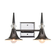 Tromba 2-Light 13.4" Vanity Light in Black Chrome