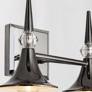 Tromba 2-Light 13.4" Vanity Light in Black Chrome