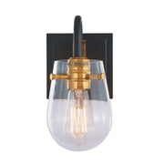 Bromyard 9.2" Wall Sconce in Matte Black / Vintage Brass