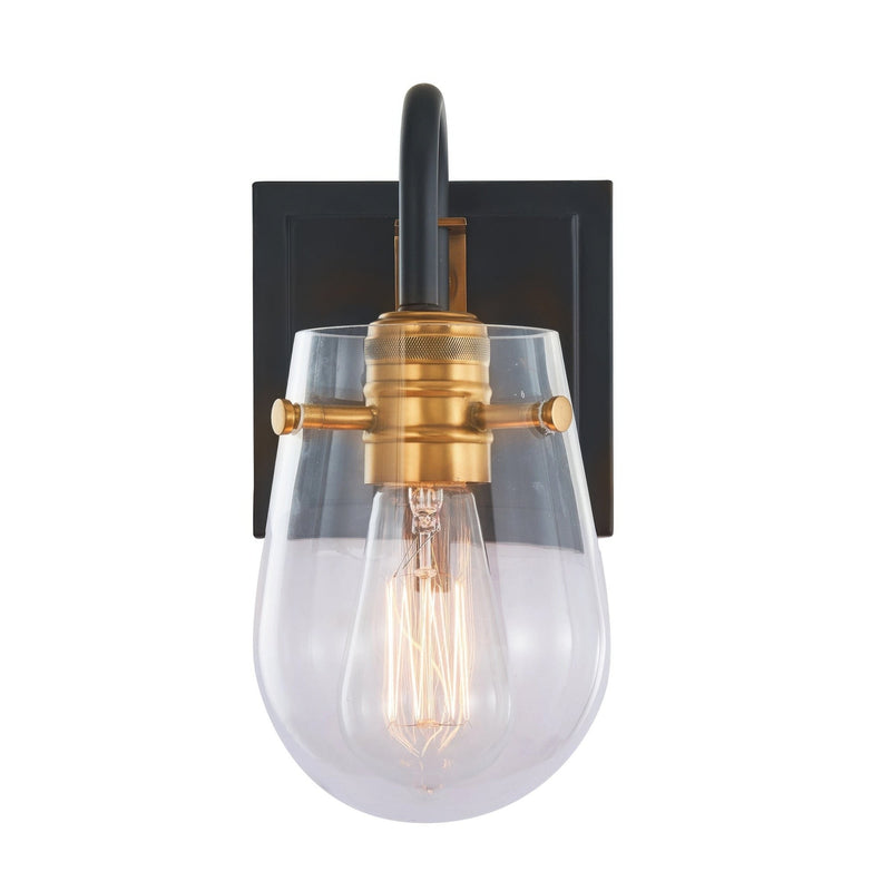 Bromyard 9.2" Wall Sconce in Matte Black / Vintage Brass