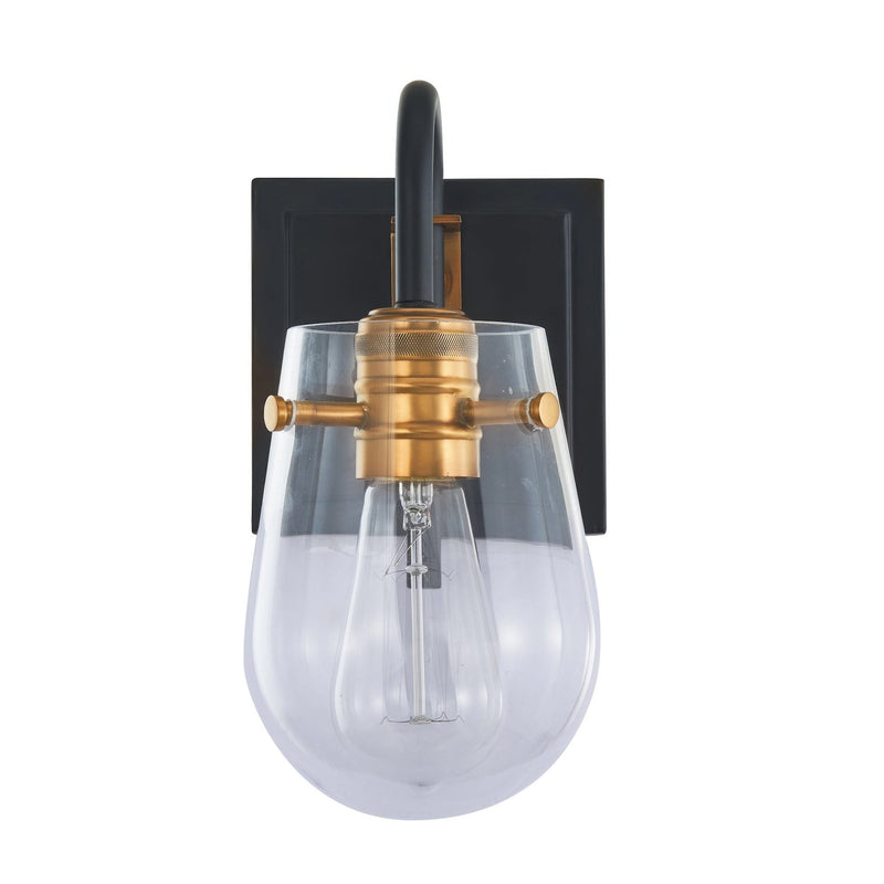 Bromyard 9.2" Wall Sconce in Matte Black / Vintage Brass