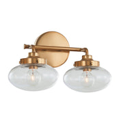 Harrow 2-Light 12.88" Vanity Light in Aged Brass