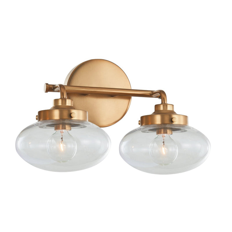 Harrow 2-Light 12.88" Vanity Light in Aged Brass