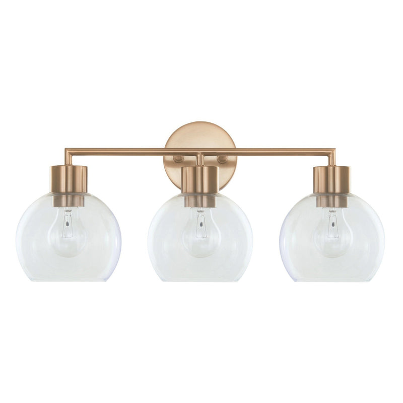 Cortona 3-Light 22" Vanity Light in Brushed Brass