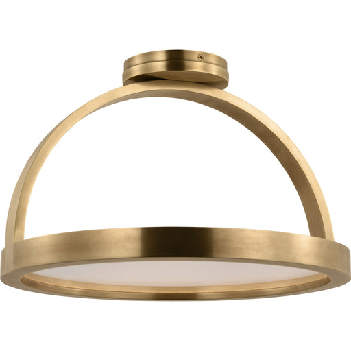 Cerne Large Semi-Flush Mount in Natural Brass