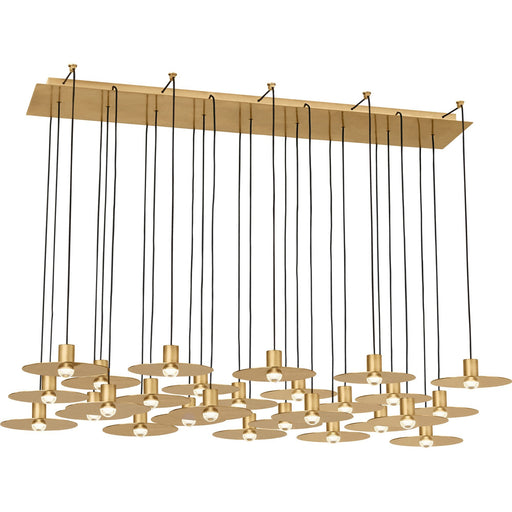 Eaves 27-Light Linear Pendant in Natural Brass
