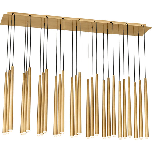 Pylon 27-Light Linear Pendant in Natural Brass