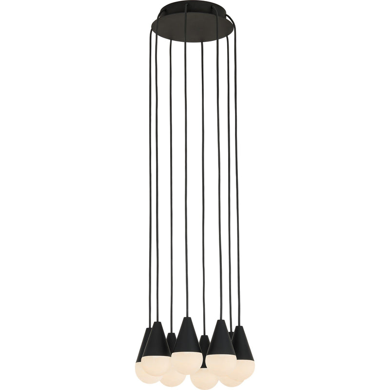 Cupola Alabaster 8-Light Pendant in 8 Light Chandelier Nightshade Black