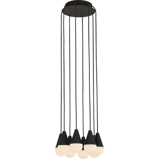 Cupola Alabaster 8-Light Pendant in 8 Light Chandelier Nightshade Black