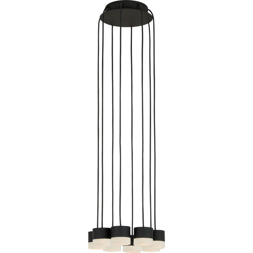 Gable Alabaster 8-Light Pendant in 8 Light Chandelier Nightshade Black