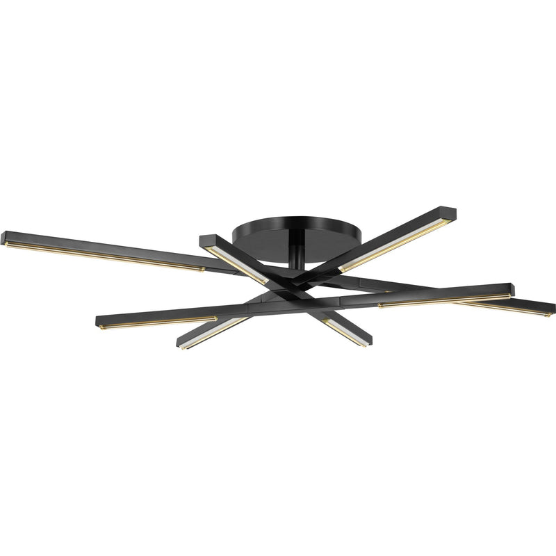 Cityscape Medium 8-Light Semi-Flush Mount in Clear Crystal Bronze