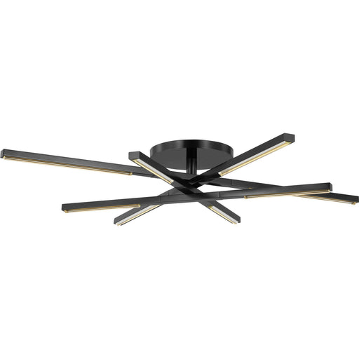 Cityscape Medium 8-Light Semi-Flush Mount in Clear Crystal Bronze