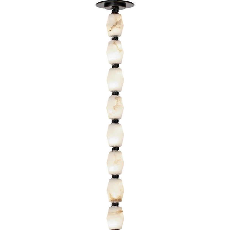 Collier Alabaster 24 Pendant in Bronze with Alabaster Glass