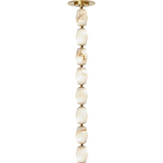 Collier Alabaster 24 Pendant in Hand-Rubbed Antique Brass with Alabaster Glass