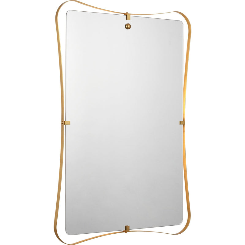 Barnes 27" Backlit Lighted Mirror in Hand-Rubbed Antique Brass